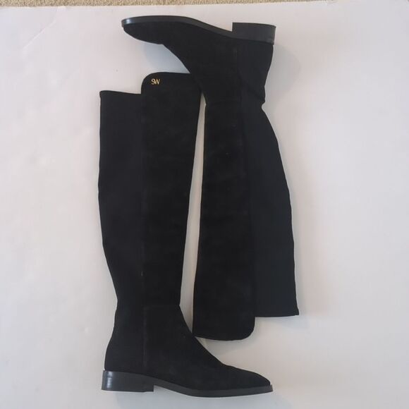 Stuart Weitzman Keelan Over-The-Knee Boot Black Suede Size 8.5 - Picture 4 of 13